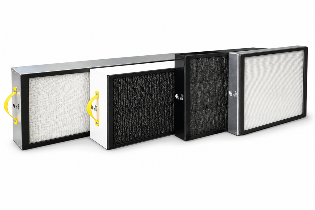 Replacement carbon filter cartridge for a ductless fume cupboard